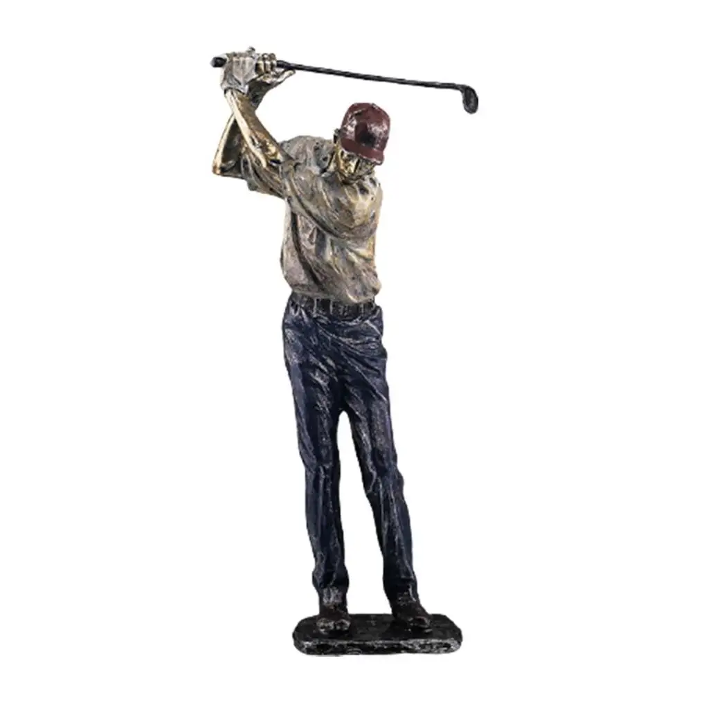 Resin Retro Golfer Statue Suitable For Any Occasion Unique Style Golfer Player Sculpture Gift Choice