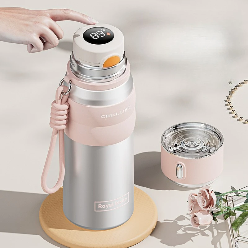 1PC Intelligent Insulated Cup Food Grade High Aesthetic Water Cup Light Luxury High-end and Portable Drinking Utensils