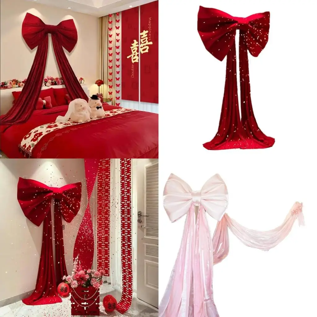 

Large Red/Pink Plushie Big Bows Tie For Wedding And Party Backdrop Decoration With Vibranted Color And Soft Texture high quality