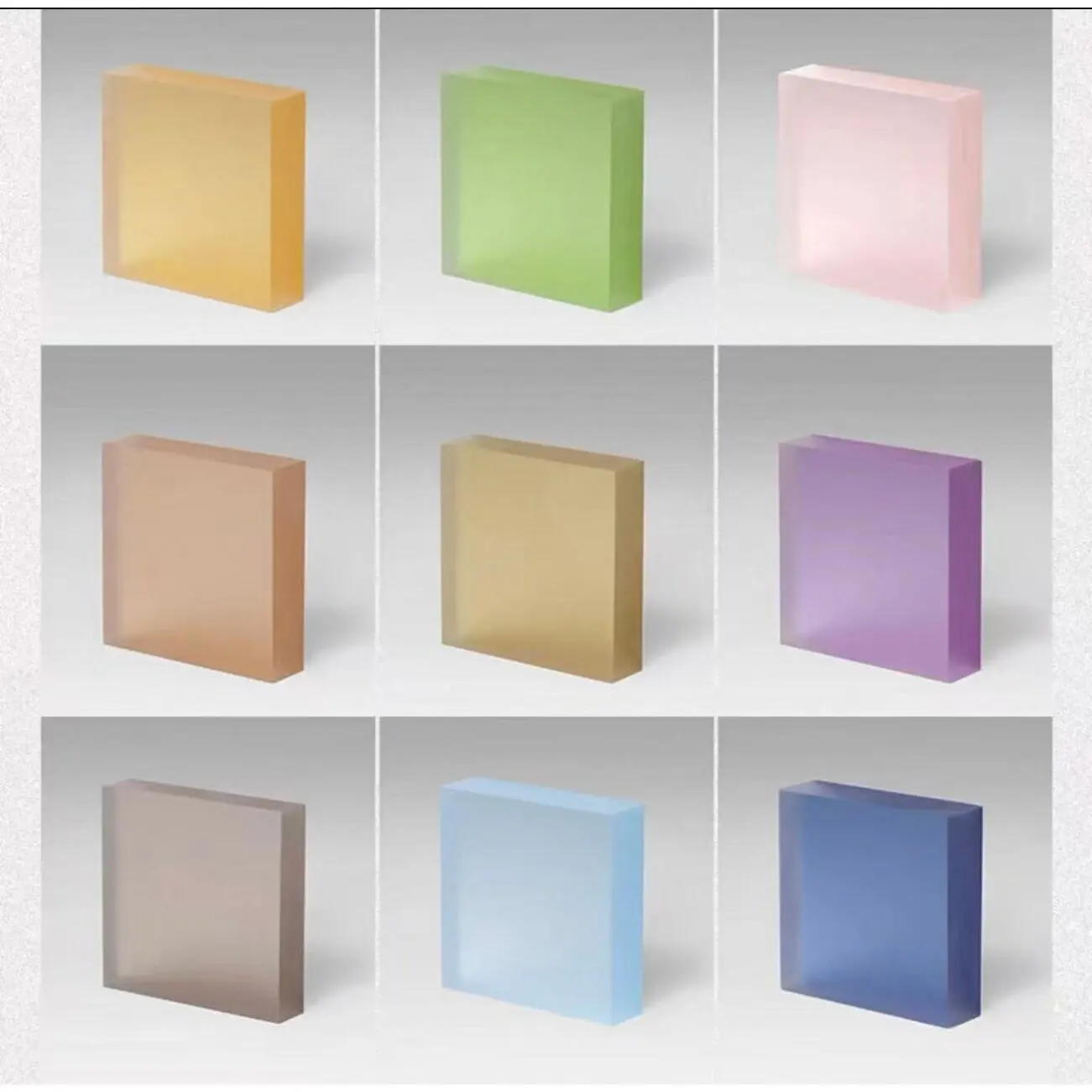Acrylic Square Matte Blue Solid Non Reflective Cube, Cosmetic Stand Colorful Photo Props Display Riser Block