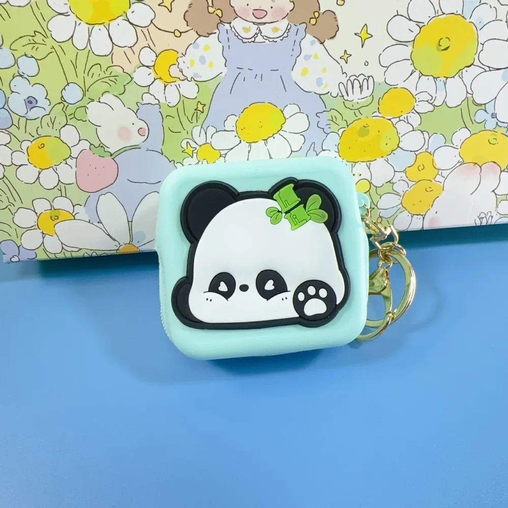 

New Silicone Coin Purses Zipper Small Pendant Keychains Pouch Portable Cartoon Cosmetic Bag Women