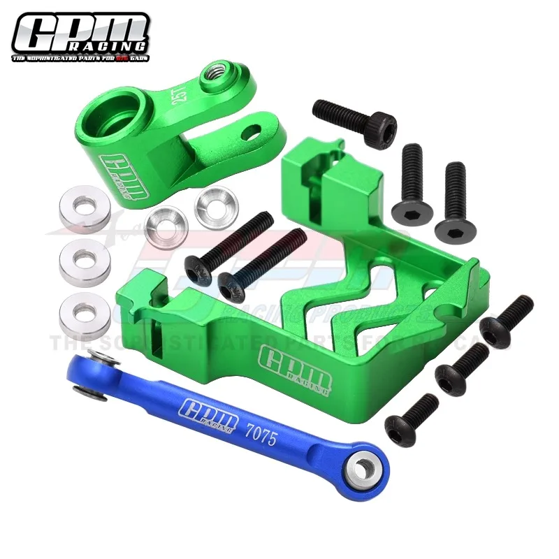 حامل مؤازر من الألومنيوم GPM + بوق مؤازر 25T + مجموعة ربط لـ TRAXXAS 1/10 MAXX / 1/8 6S MAXX SLASH - أجزاء ترقية شديدة التحمل