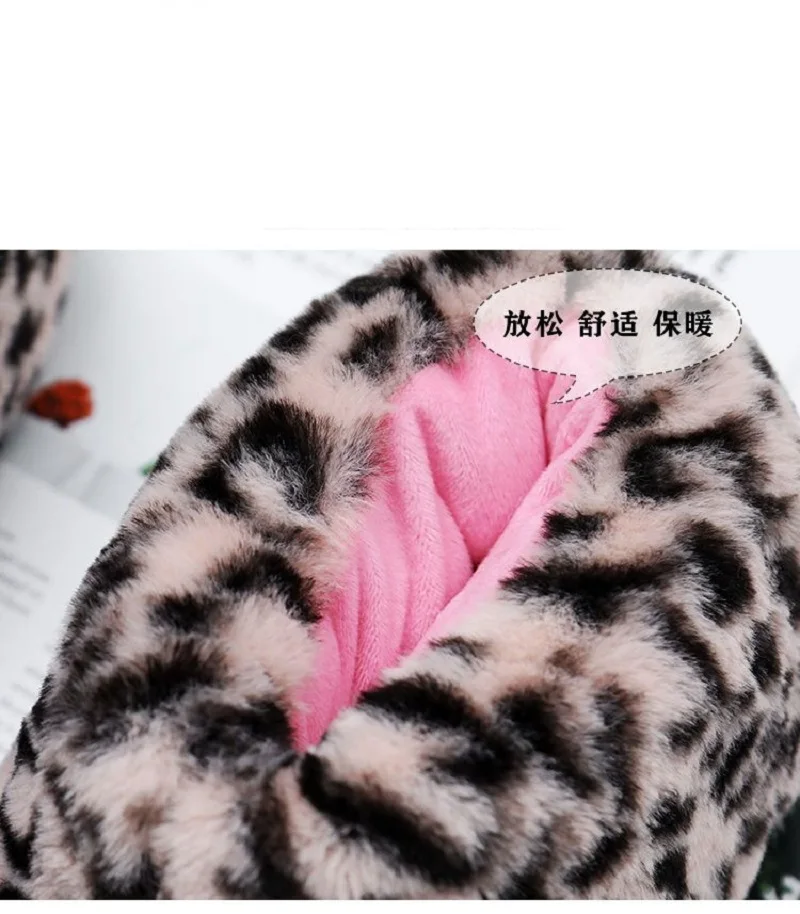Leather Slippers Men Winter Warm Shoes Sweing Unisex Home Slippers Male Plush Indoor Slipper 2022 Fashion Man Fur Slippers Shoes