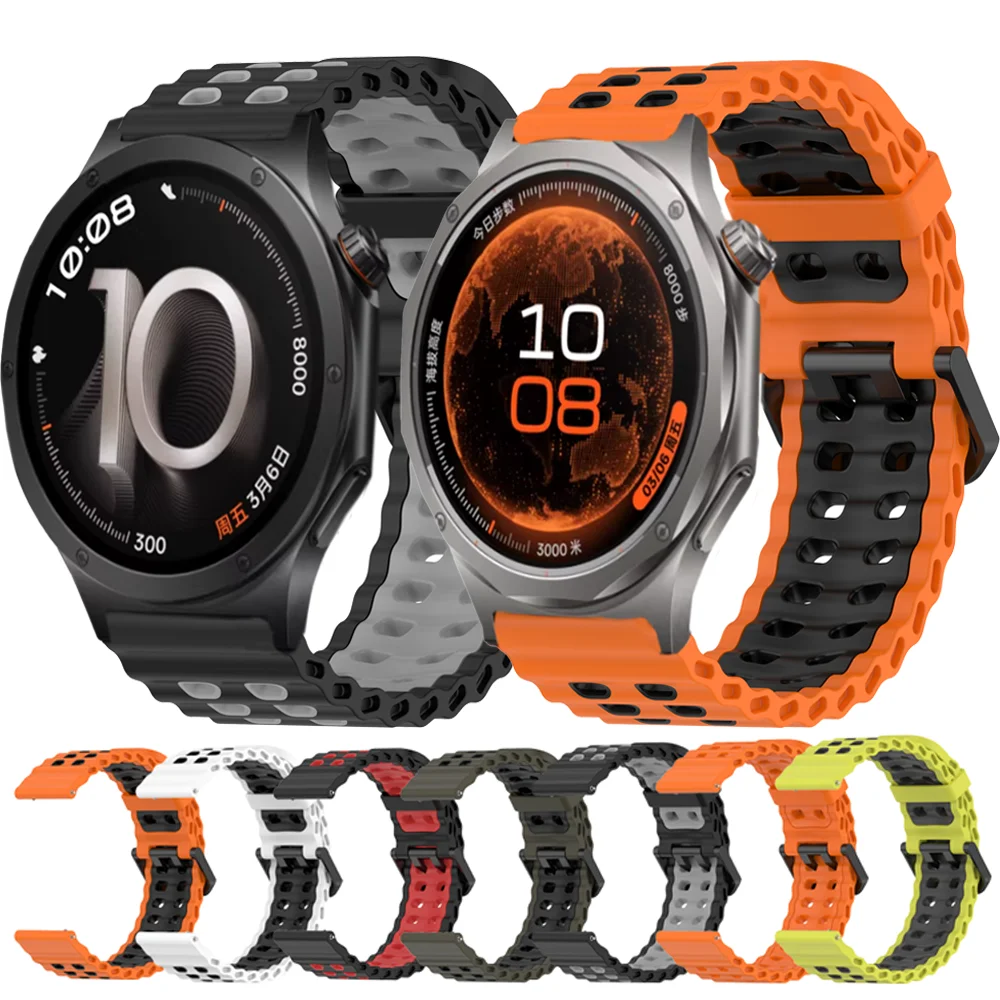 22mm Ocean Sport Silicone Strap for OPPO Watch S X3 X2 X 4 Pro Wristband for OnePlus Watch 46mm Lite 3 2 2R Bracelet Accessories