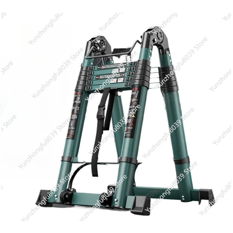 Portable Telescoping Folding Ladder Aluminum Anti Sway Multi Position Step Ladder For Home Renovation Warehouse And Garden Work