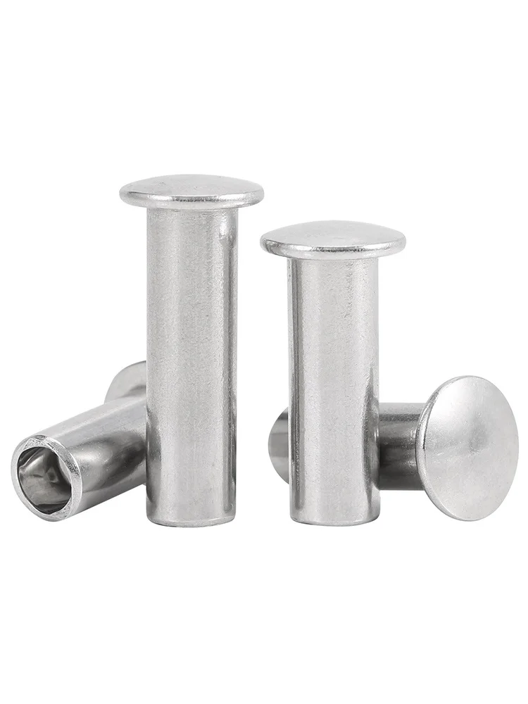 M1.5 M1.7 M2 M2.5 M3 M3.5 304 Stainless Steel Round Flat Truss Head Half Semi Hollow Shank Rivet Screw L=3-40mm GB873