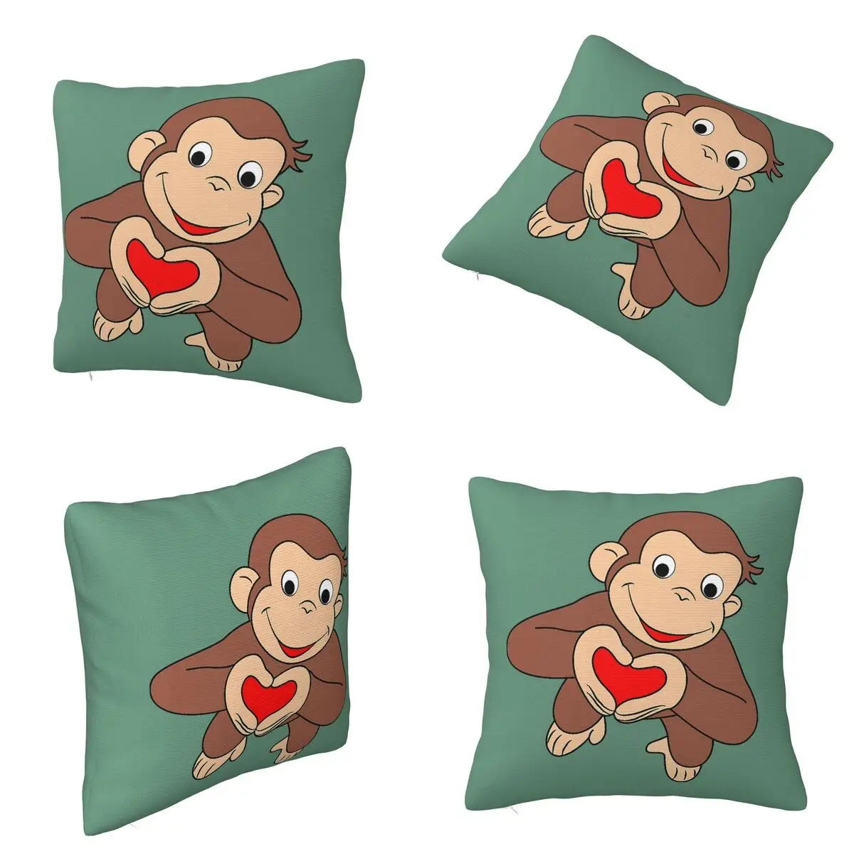 George The Curious Monkey Square Pillowcase Cushion Cover Pillow Case Throw Pillow Cover for Home Bedroom Car