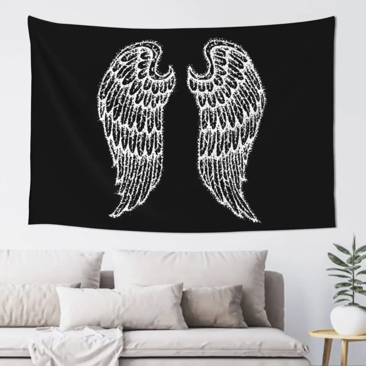 

Angel Wings Dotwork Tapestry Room Decore Aesthetic Aesthetics For Room Tapestry