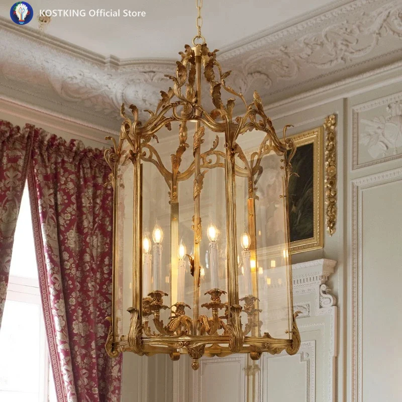 Living Room DIning Room French Home Decorative Bronze Chandelier Hanging Antique Brass Lantern Pendant Light