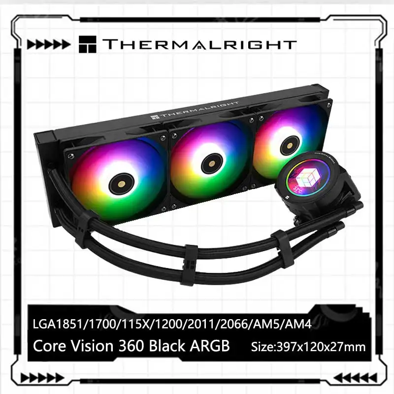 

Thermalright CORE VISION 360 WHITE ARGB 2.1 -inch LCD display screen All -in -one water cold radiator Support LGA1700/115X/AM5