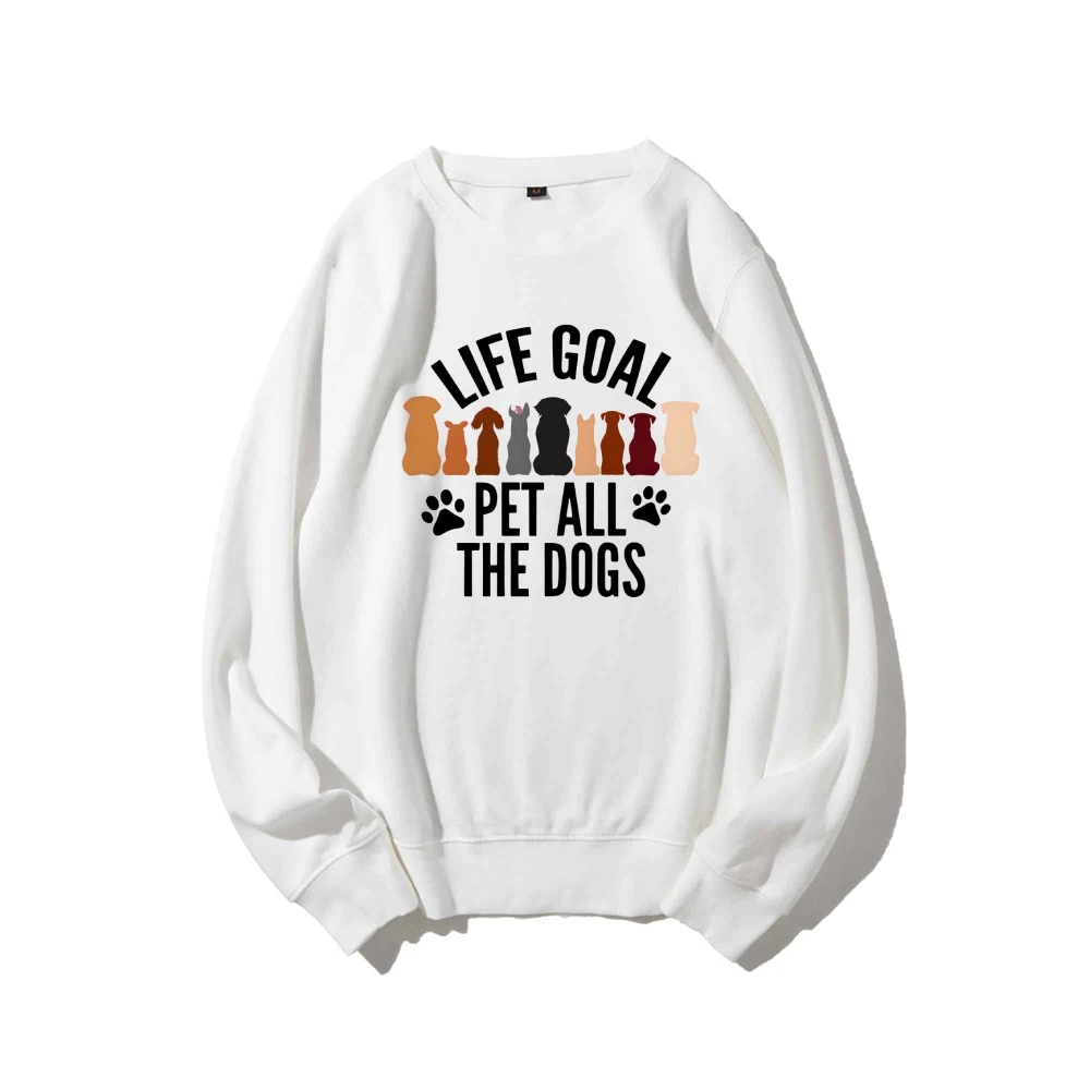 เสื้อสเวตเตอร์แขนยาวแบบไม่จำกัดเพศ เสื้อฮู้ดลำลอง สวมใส่ได้ทุกวัน มีหลายสี เป้าหมายชีวิตอเนกประสงค์ สัตว์เลี้ยง สุนัขทั้งหมด
