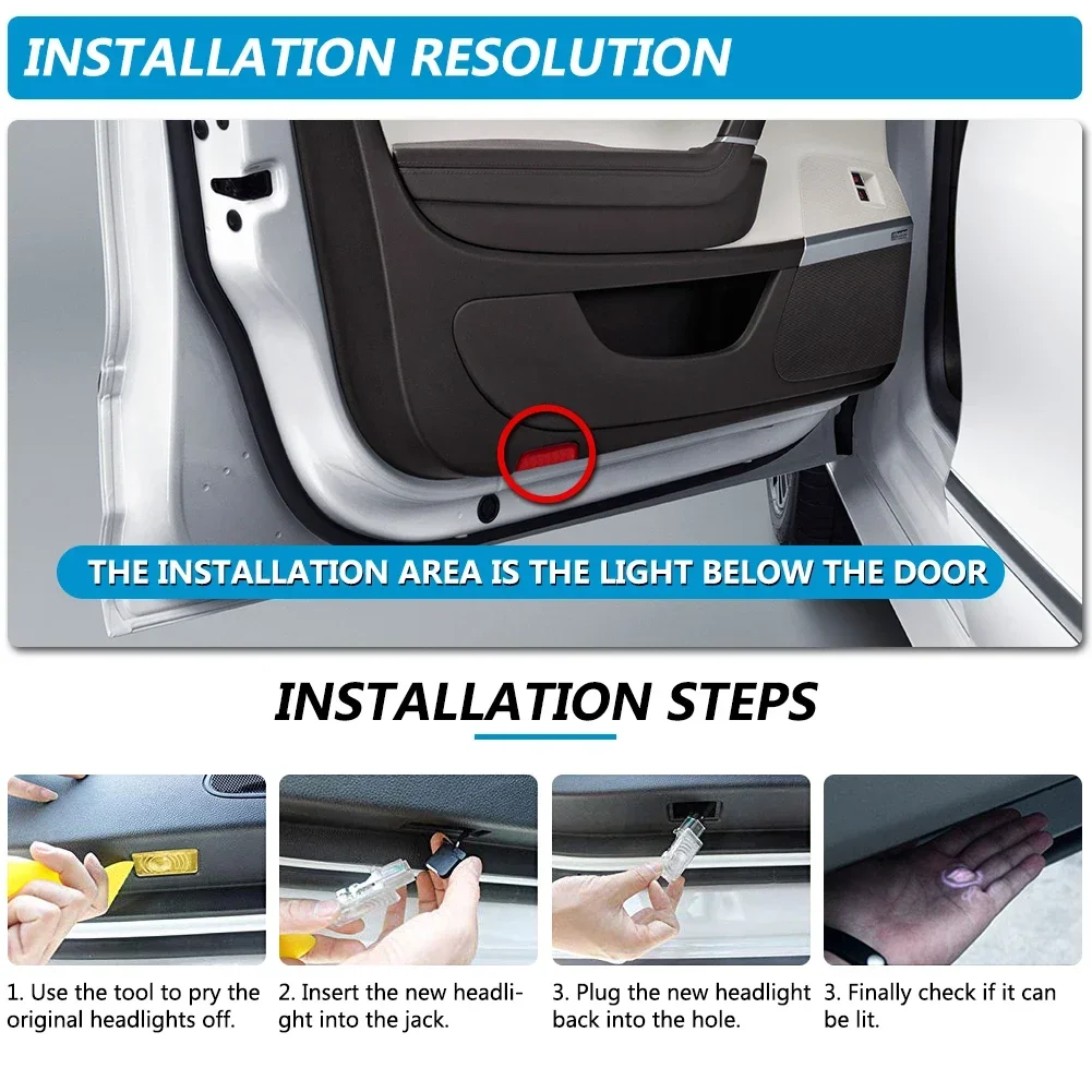 Projecteur de porte de voiture à LED, lumière de bienvenue fantôme, Cadgrad SRX, ATSL, XTS, 2013, CT6, XT5, 2016-2024, CT5, 2020-2024, XT4, 2018-2024, compte 6, 2 pièces
