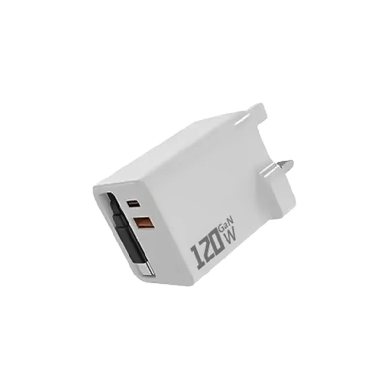 3-in-1 120W GaN-Ladegerät USB Typ C Schnellladegerät mit einziehbarem USB-C-Kabel und Netzstecker für iPhone und Huawei