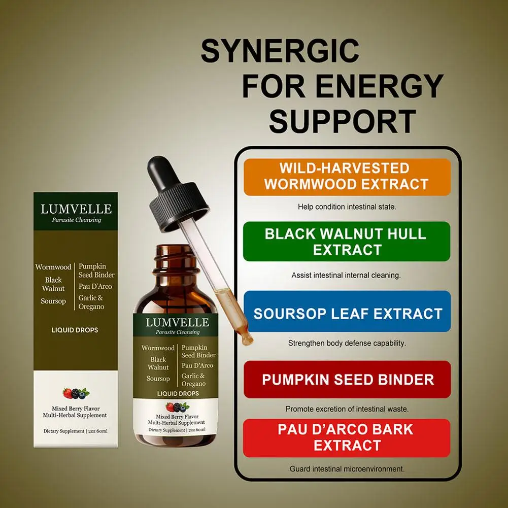 Wild Mugwort Drops Help Clean The Intestines Parasite Cleansing Balance Digestion Wormwood Body Cleanse Supplement Drops