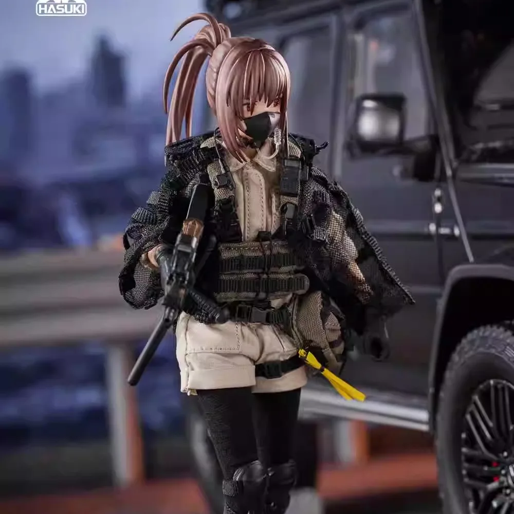 In Spot Hasuki Pa006 1/12 Guard Girl Action Figure Pocket Art Vrouwelijke Soldaat Beeldje Volledige Set Collectible Model Garage Kit