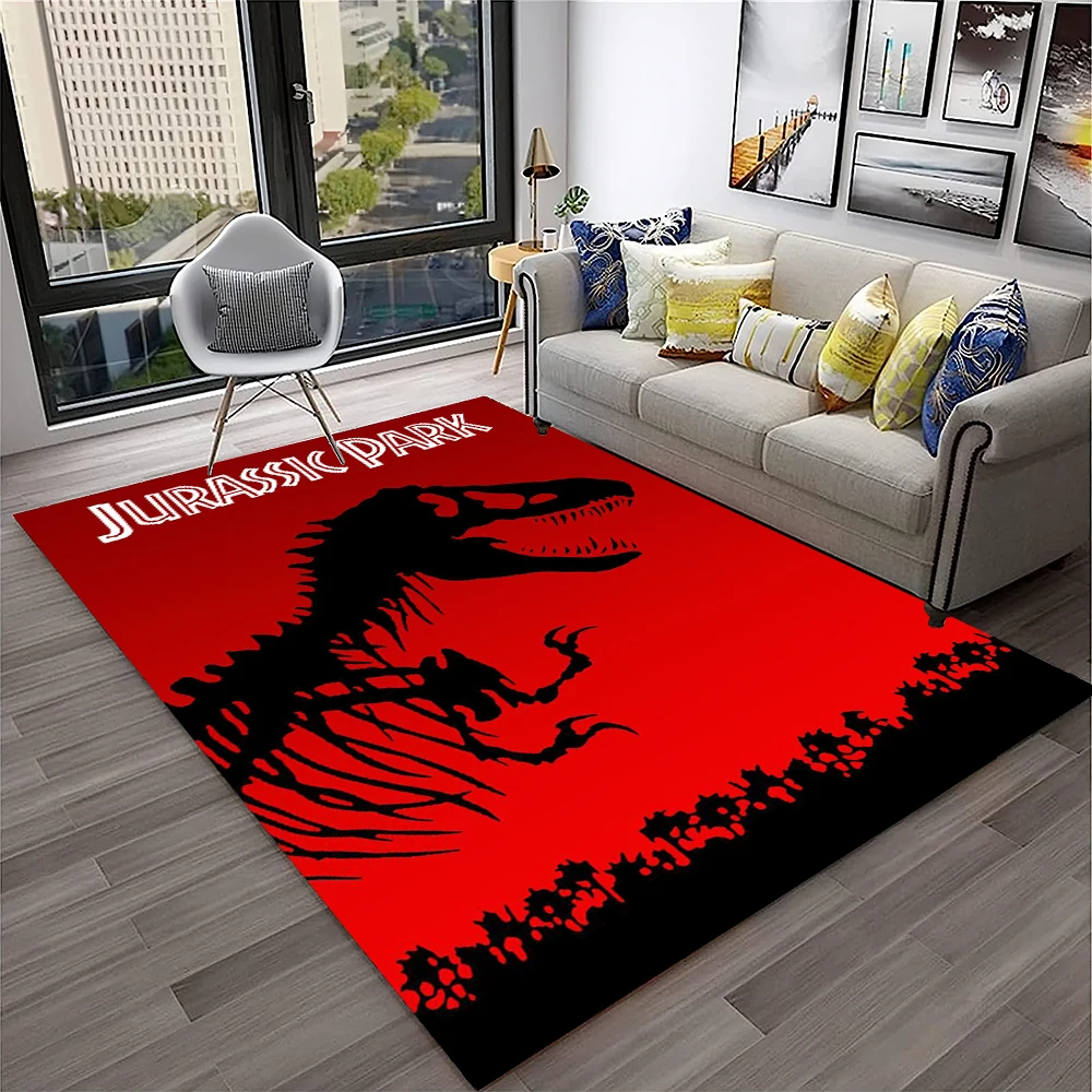 Jurassic Park Dinosaur Cartoon Carpet para crianças, tapete para casa, sala de estar, quarto, sofá, decoração do capacho, tapete de área para jogos,