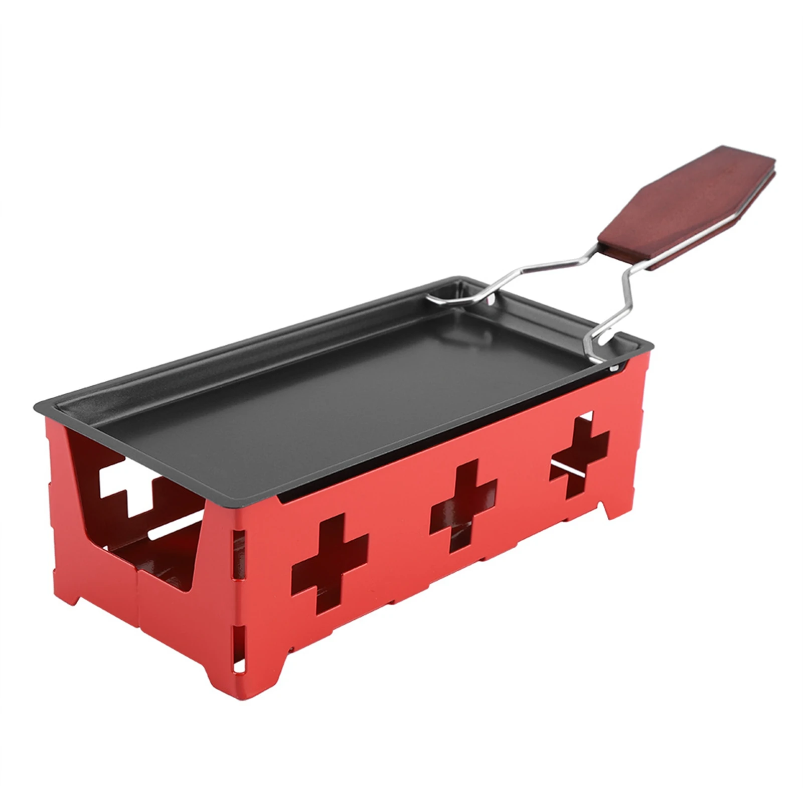 ZK40 Portable NOn Stick Cheese Raclette Rotaster Baking Tray Stove Set Home Kitchen Grilling Tool