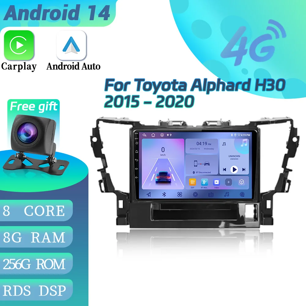 

Android 14 For Toyota Alphard H30 2015-2020 Car Radio Multimedia Video Player Navigation GPS Wireless Bluetooth CarPlay Screen