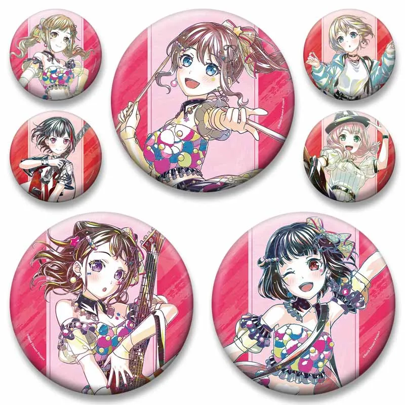 Anime BanG Dream Kasumi Ritsu Arale Badges Creative Cute Cartoon Character Lapel Pins Jewelry Brooch Accessories Bag Shoes Decor