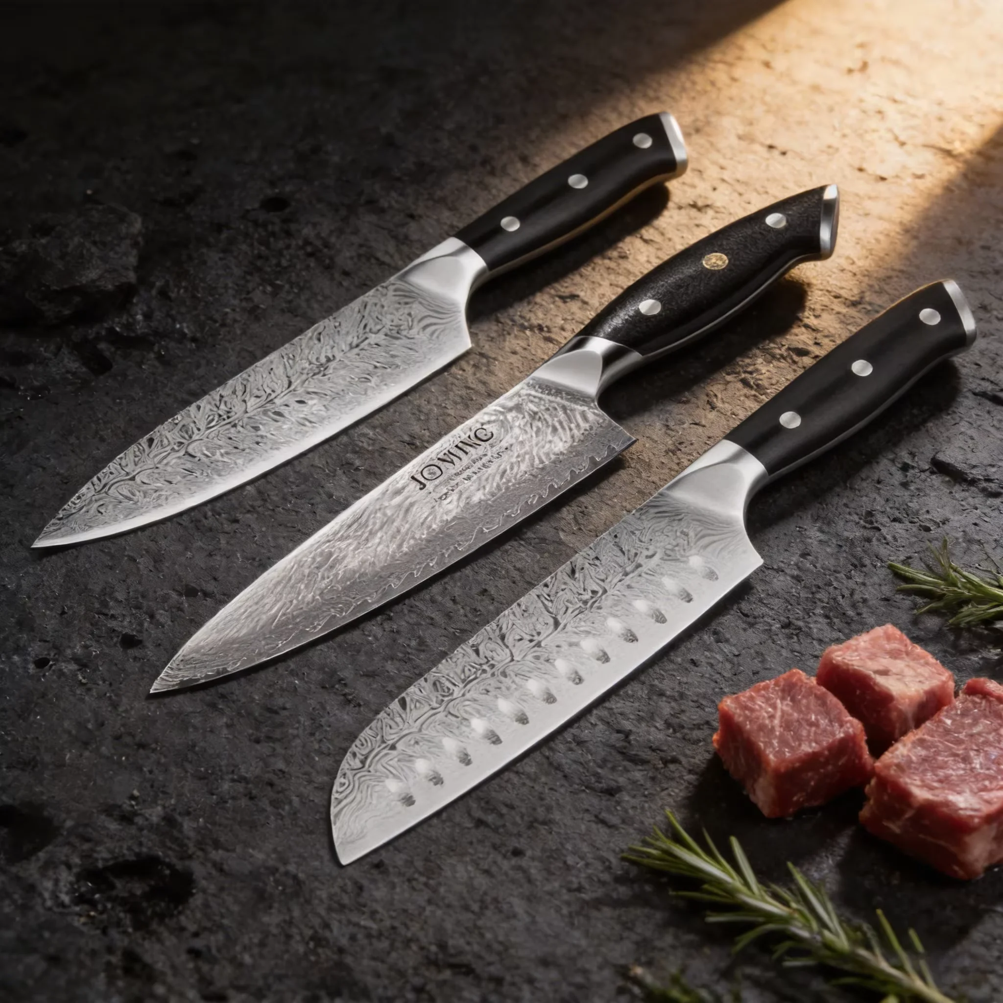 Professional Damascus Steel 67-Layer VG10 Kitchen Knife Set, Suitable For Meat Cutting In The Kitchen, Included In A Gift Box.