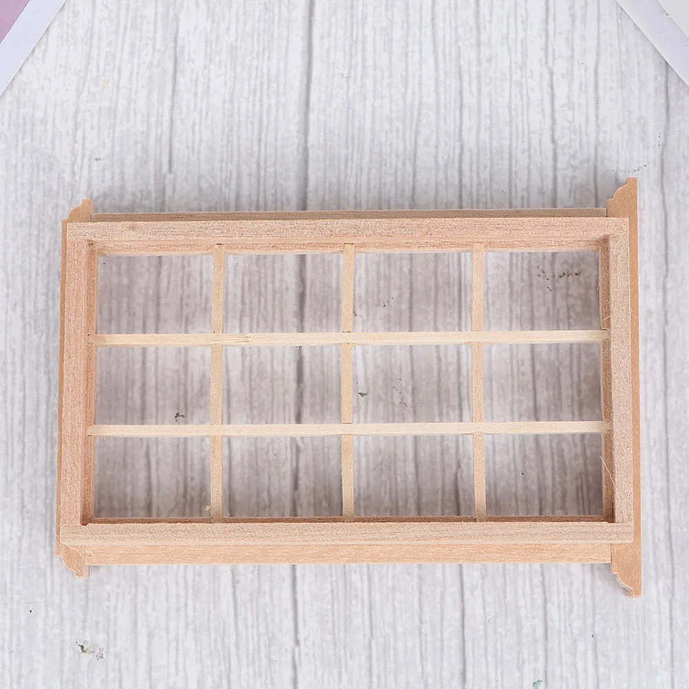 

6 Pcs House Furniture Window Miniature Wood Wooden Decorations and Accessories Khaki DIY