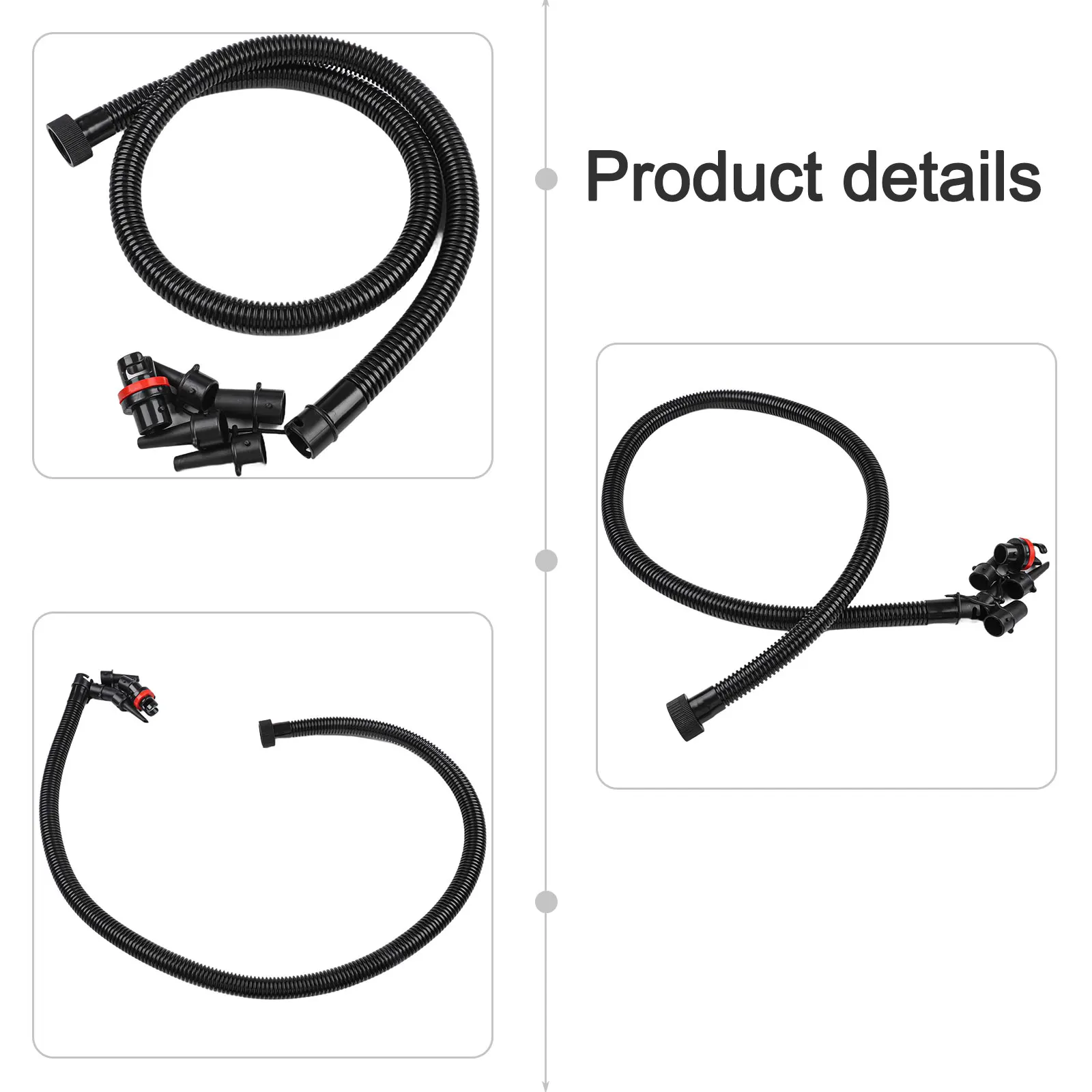 1 2m Air Pump Hose with Threaded Interface 27 5mm and Multiple Connectors for Kayak Paddle Board Inflatable Mattress and Toys