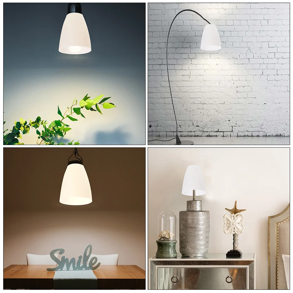 

4pcs Plastic White Table Lamp Shades 4.2CM Hole Safe Lamp Shade Lighting Accessory Household Decor
