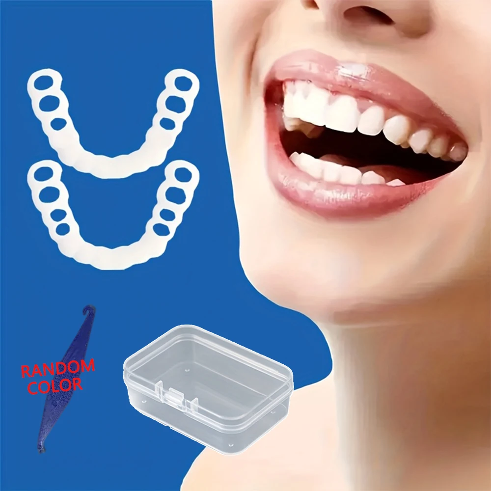 proteses-dentarias-ajustaveis-superior-e-inferior-12-conjuntos-de-facetas-clareadoras-de-dentes