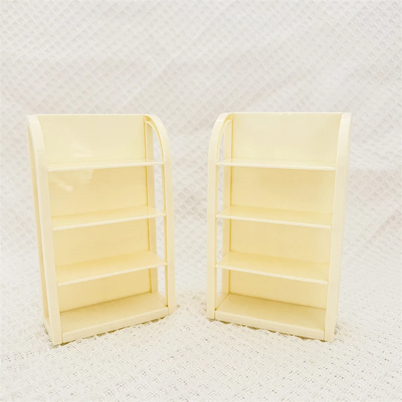 Dollhouse Miniature Supermarket 4-layer Shelves Food Drink Display Scene Furnishings Display Cabinet Emulational Furniture Model