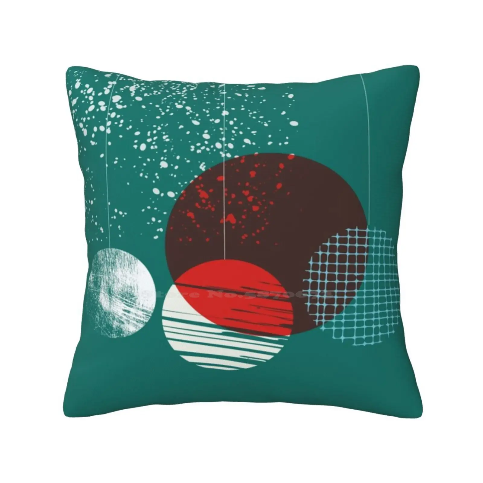 Geometric Christmas Baubles Home Sofa Car Waist Throw Pillowcase Christmas Abstract Geometric Splatter Grunge Urban