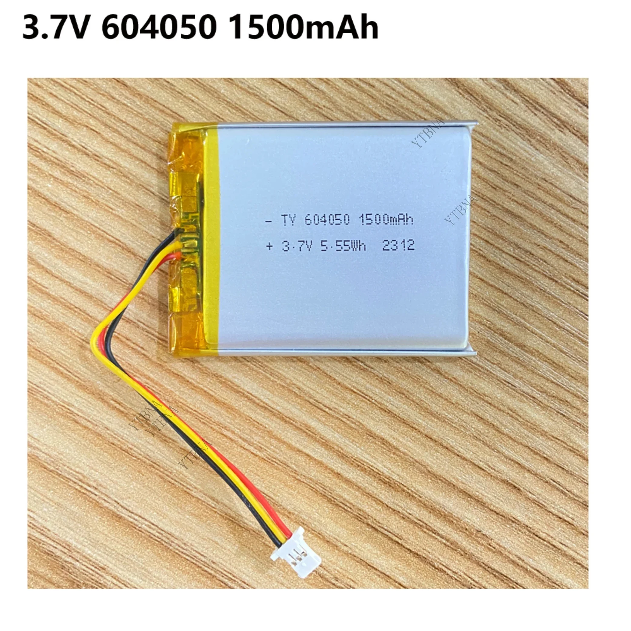 604050 3.7V 1500mAh Lithium Polymer Rechargeable Battery With Thermistor 3 Pin Plug for Air Purifier Floodlight