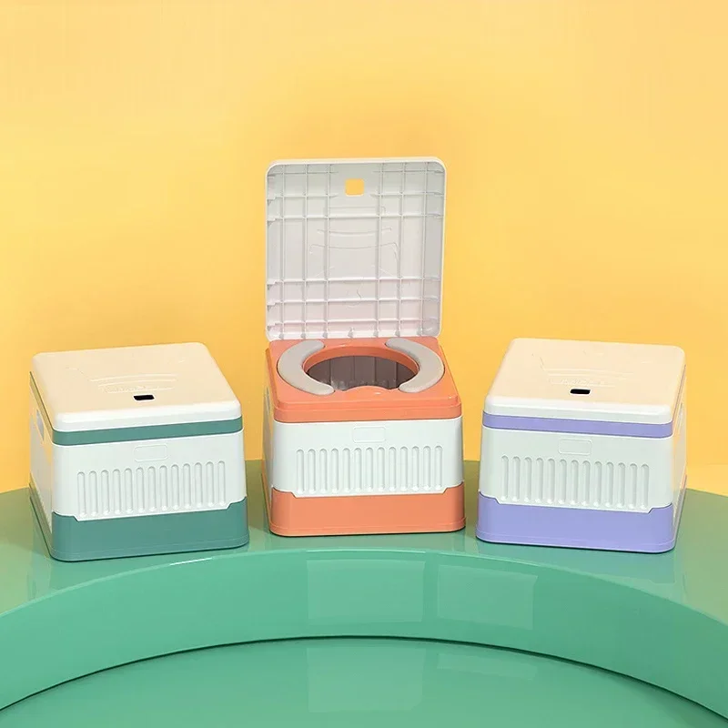 Inodoro de entrenamiento para ir al baño para niños, inodoro plegable portátil de Color sólido para actividades de emergencia y al aire libre