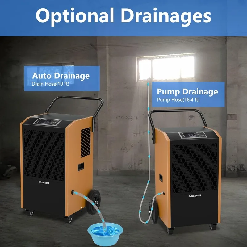 SAHAUHY 250 Pints Commercial Dehumidifier with Pump and Drain Hose for Basements and Large Spaces up to 8,800 Sq Ft