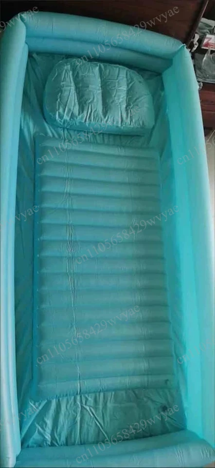 Inflatable Bathtub Bed Elderly Care Product, Thick Hose Bath Sink Large Capacity Comfort Shower Bed for Paralyzed Seniors