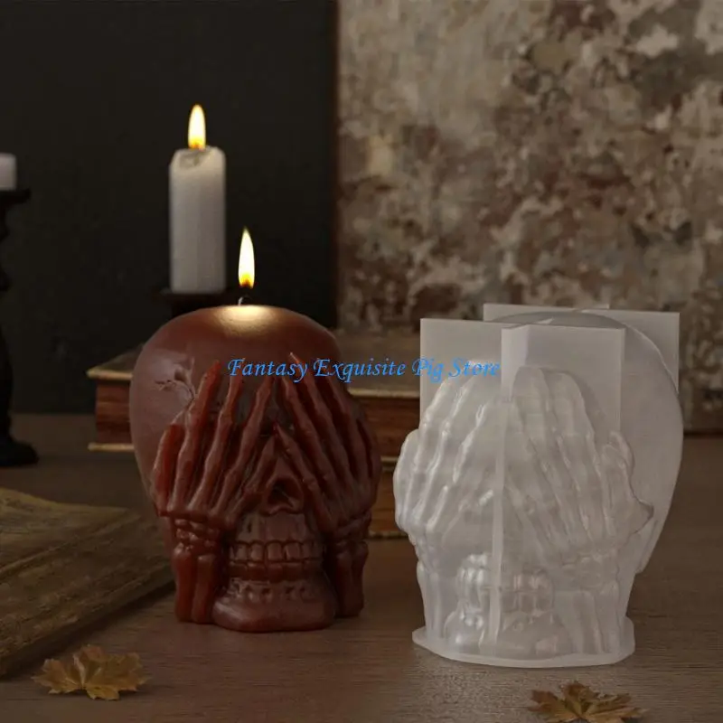 Skull Silicone Mold For Candle Making Resin Casting DIY Craft Halloween Party Decorations Halloween Party Props