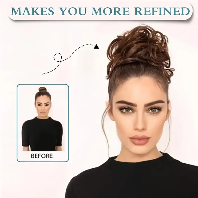 Elegant heat-resistant wave like messy grip bun suitable for all hair types perfect for women\'s daily life and special occasions