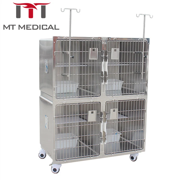 MT MEDICAL Modular 304 Stainless Steel Dog ICU Cage Oxygen Therapy Pet Cage for Veterinary Clinic