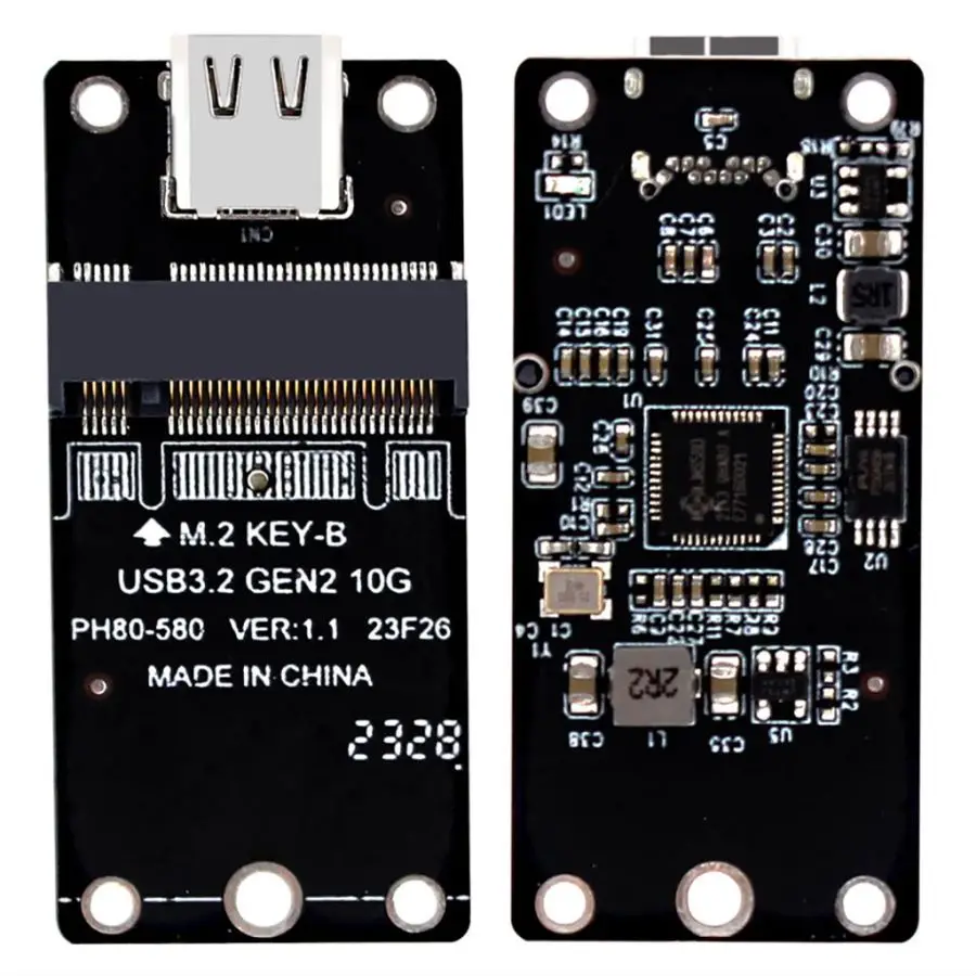 สำหรับ NGFF M.2 B คีย์ B & M SATA3 6G HDD SSD เป็น USB3.1 TYPE-C การ์ดขยาย10g การ์ดอะแดปเตอร์ JMS580สำหรับ2230 2242 2260 2280 SSD