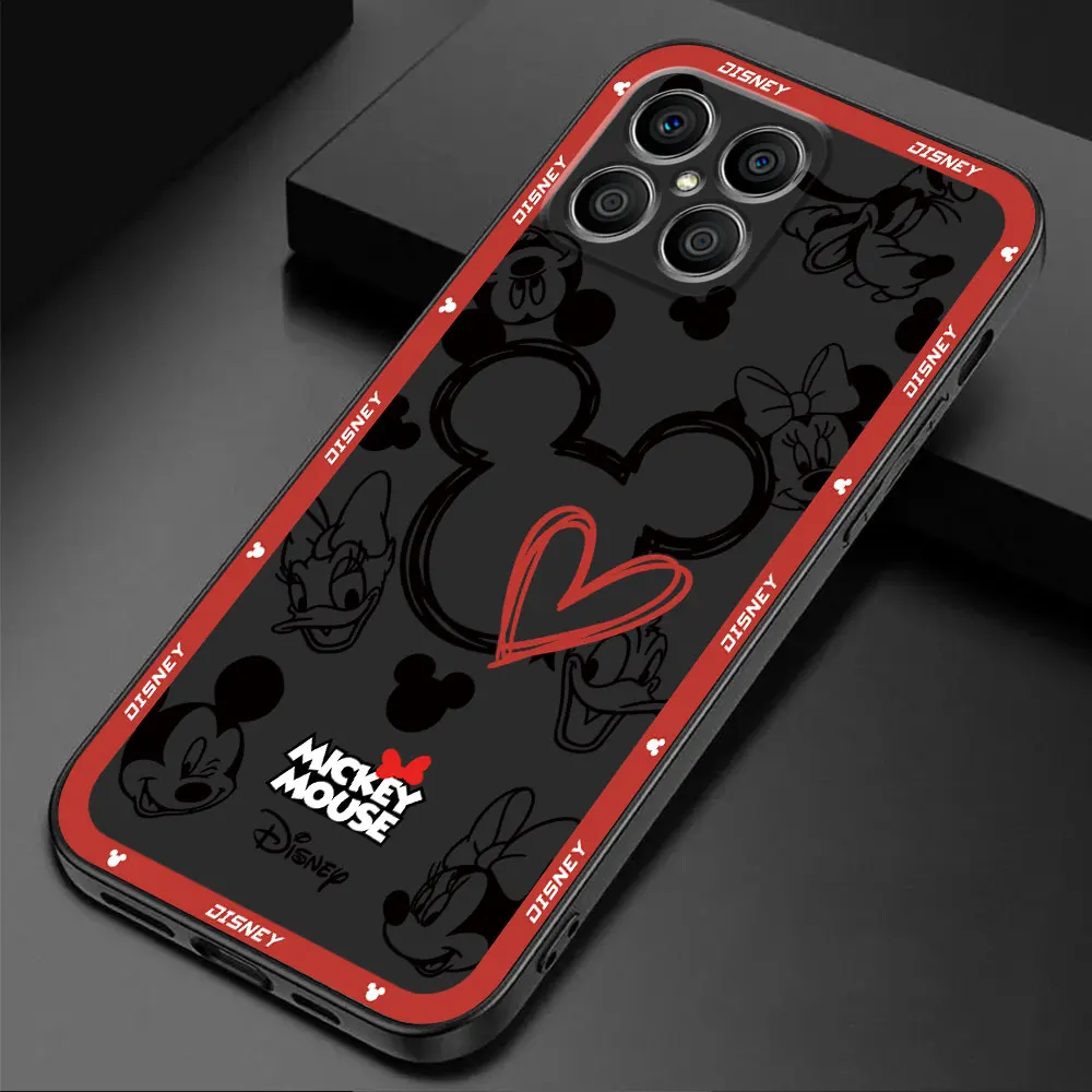 เคสโทรศัพท์ลายศิลปะโลโก้หนูดิสนีย์เกราะป้องกันเสริมกันกระแทกนิ่ม TPU สำหรับ Honor X6a 70 Magic5 Lite X8a X9a 90 Pro X7 8X X6 X8