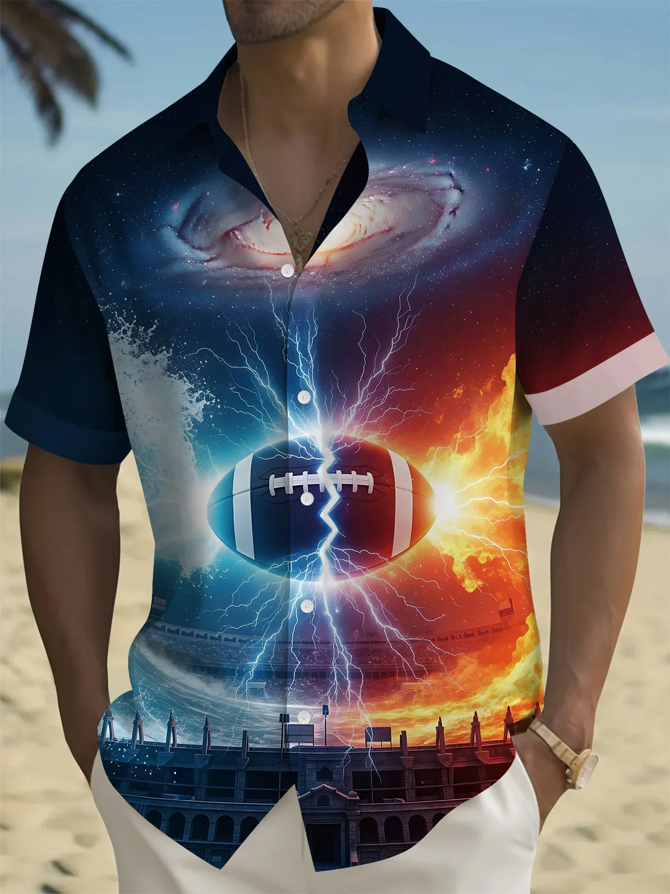 

2026 Summer Casual Men's Man Women Short Sleeve Shirt Hawaiian Style Fashion Beach Party Print Holiday Outfits
