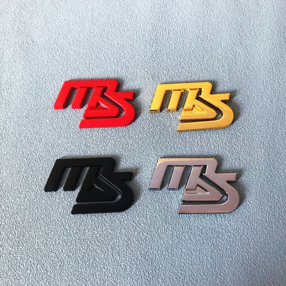 MS Logo Car Body Trunk Emblem Sticker for Mazda CX5 CX30 CX9 Atenza Axela RX7 MX3 MX5 Speed Protege Auto Window Side Badge Decal