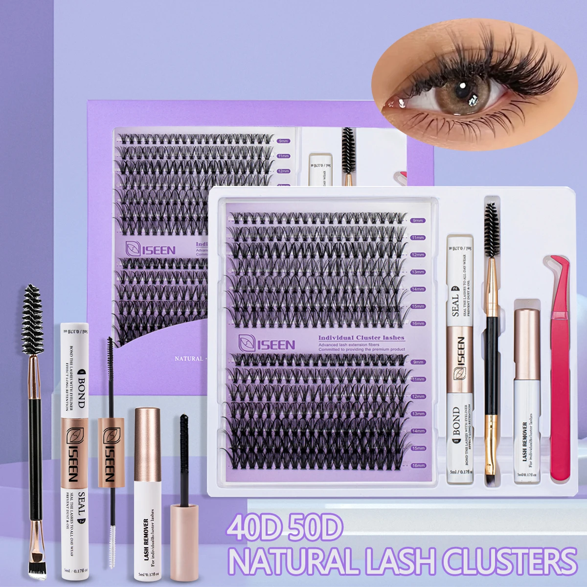 Eyelash Clusters Kit Large Capacity Wispy Lashes