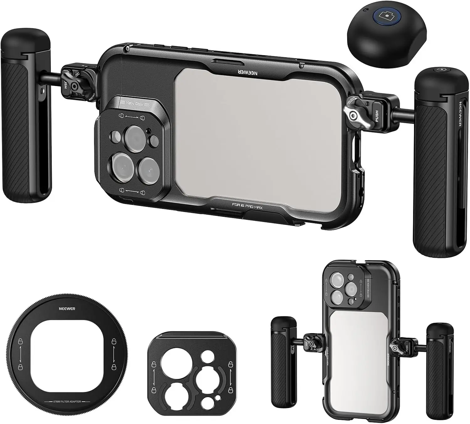 NEEWER Phone Cage Case For iPhone 16 Pro/Pro Max Quick Release