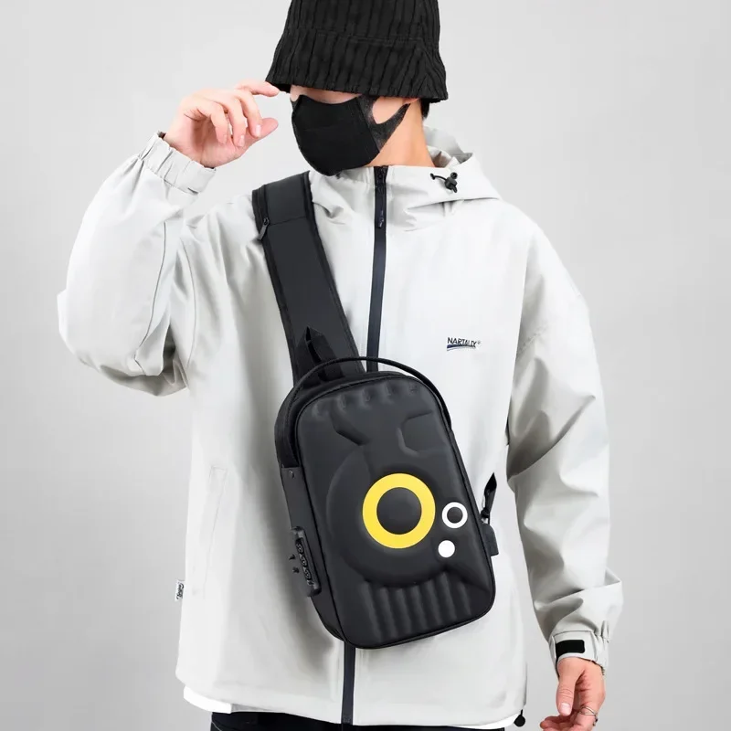 

Motorcycle Travel Trend High Capacity Sport Anti-Theft Chest Bag for Men with USB Charging and Water-Resistant Material Shoulder