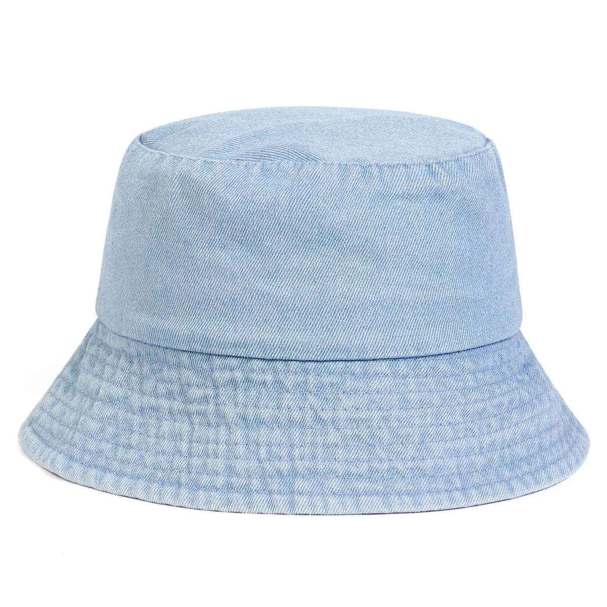 Unisex Light Board Solid Color Denim Bucket Hats Fishermen Caps Outdoor Casual Cap Sunscreen Hat