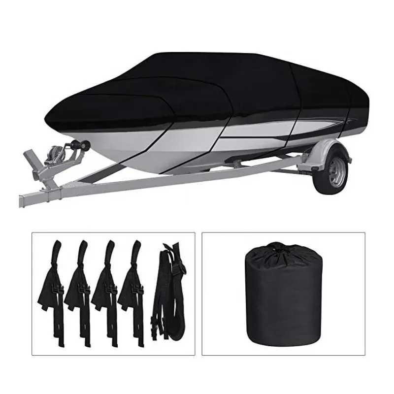 All Weather Outdoor Protection Super Waterproof 600D Oxford Boat Cover with Tightening Strap