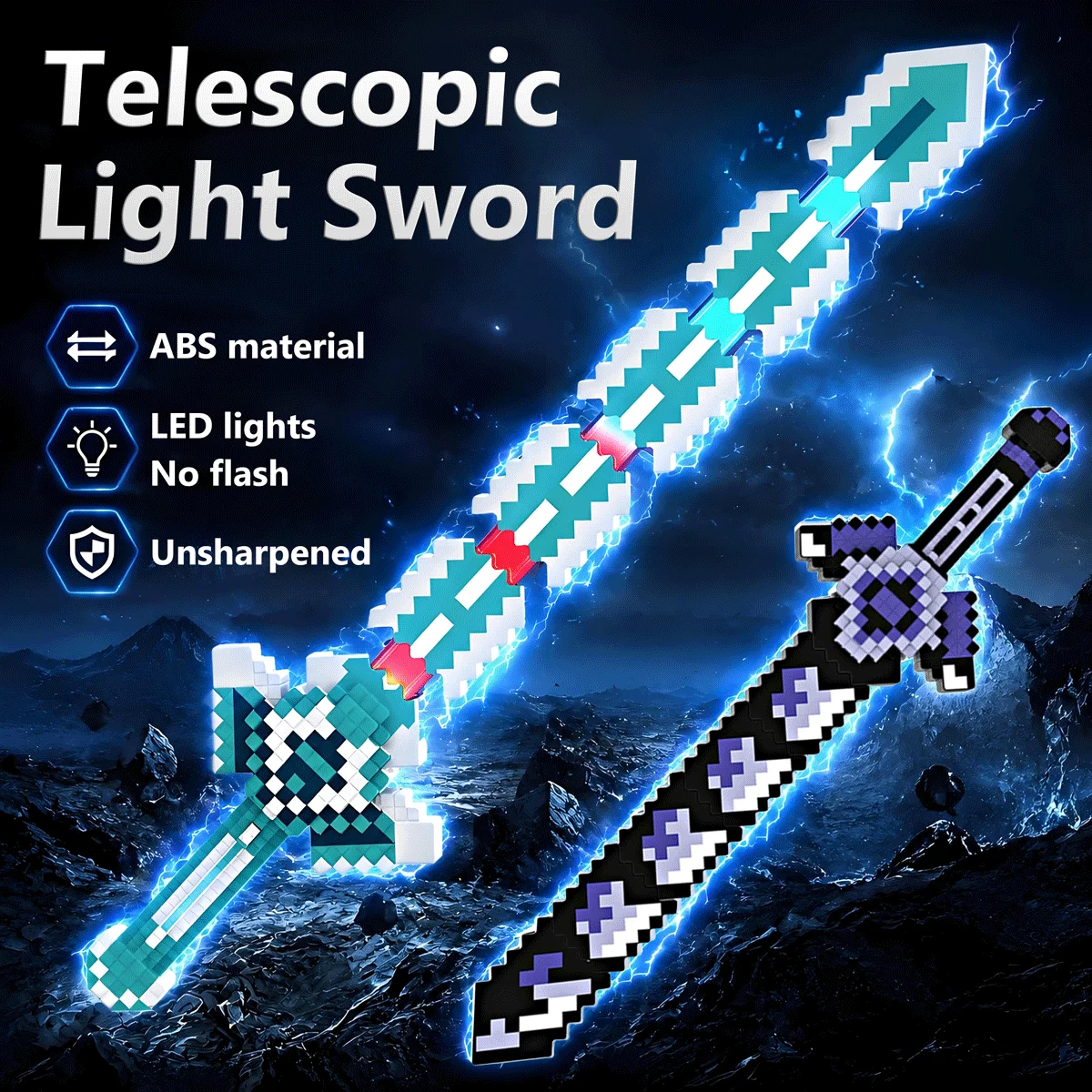 Stretching and Flexible Lightsaber, Swinging and Elongating, Elastic Blade, Light Switching, shaking Sound, Halloween Party Gift