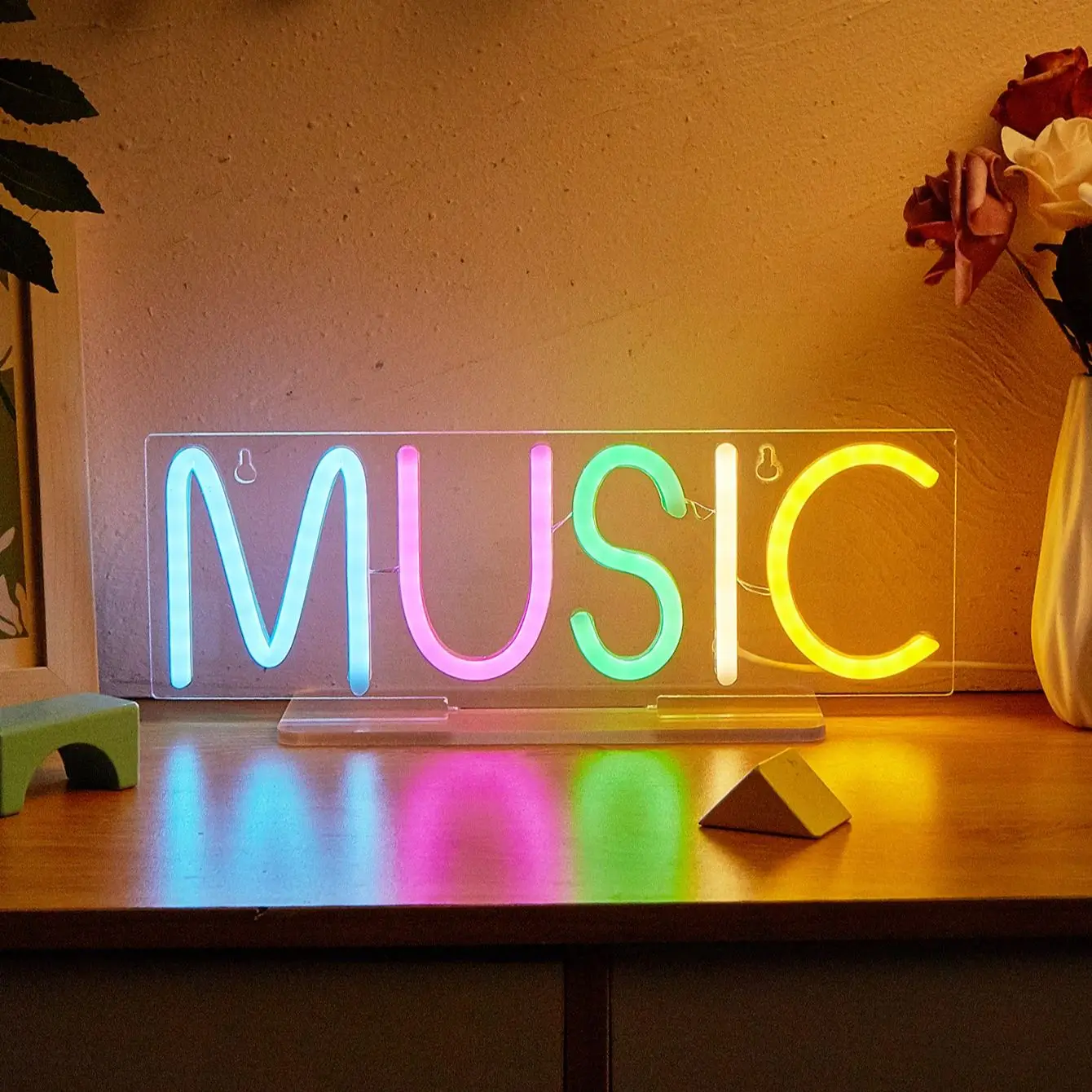 

Chi-buy светодиодный неоновый настольный музыкальный неоновый свет с питанием от USB, ночник, 3D настенное искусство, декор для спальни, гостиной, лампы, знаки
