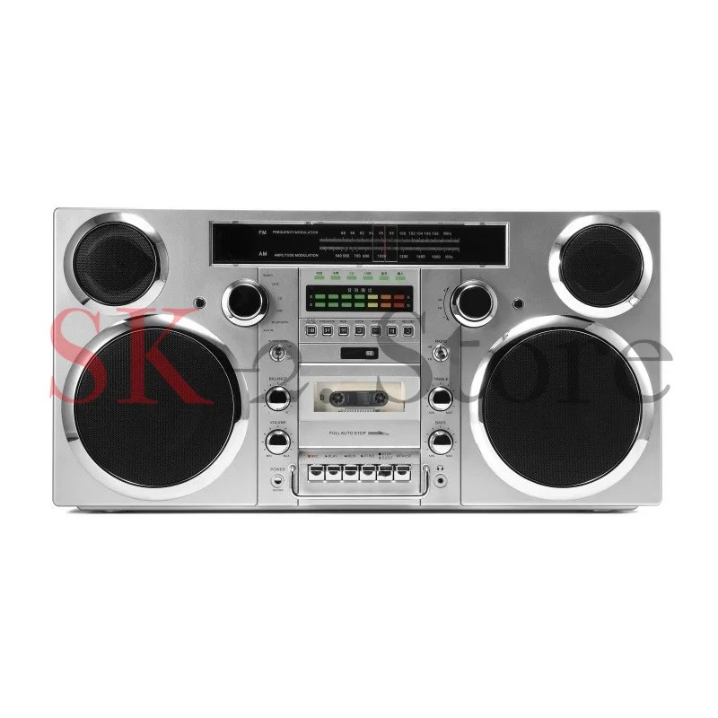 Large retro CD player, tape player, radio, wireless bluetooth speaker, high fidelity HIFI sound quality