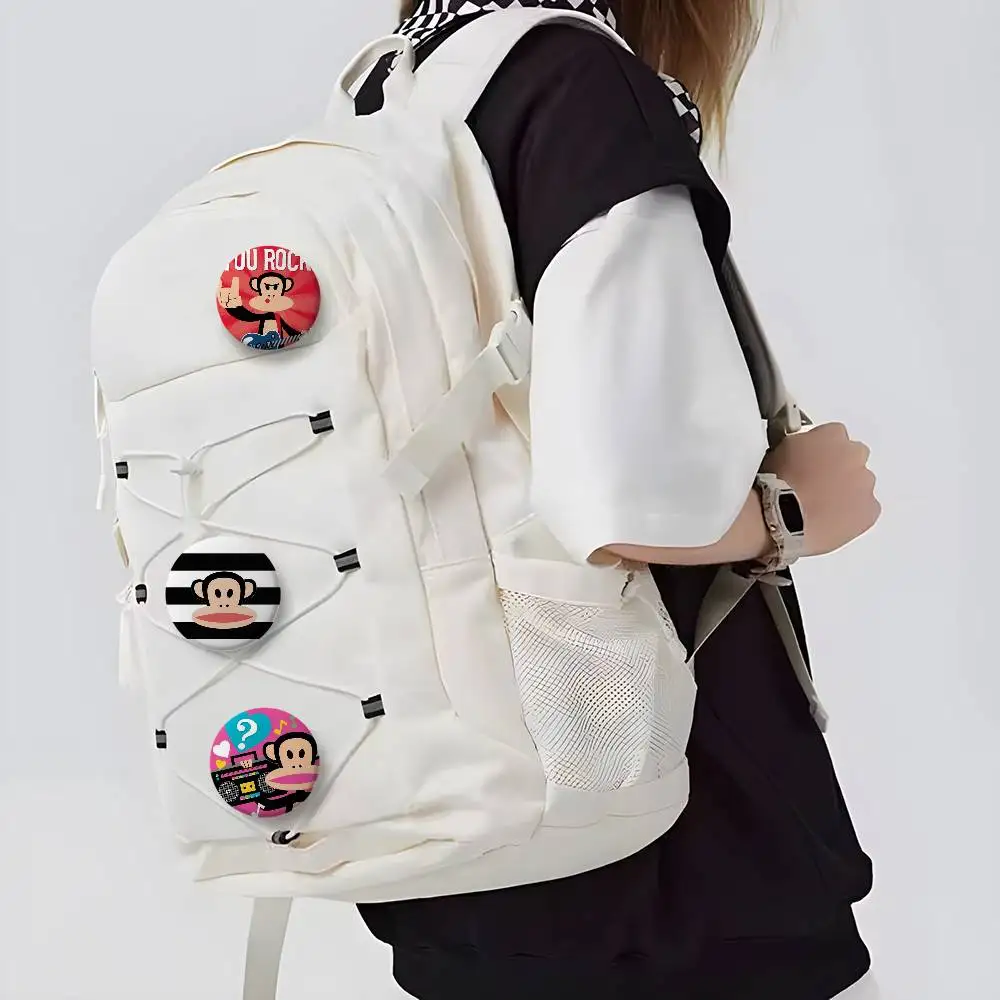 Lustige Affen-Logo-Abzeichen, rund, exquisite Abzeichen, Broschen, kreative Anstecknadeln für Kleidung, Hut, Rucksack, Geschenkzubehör